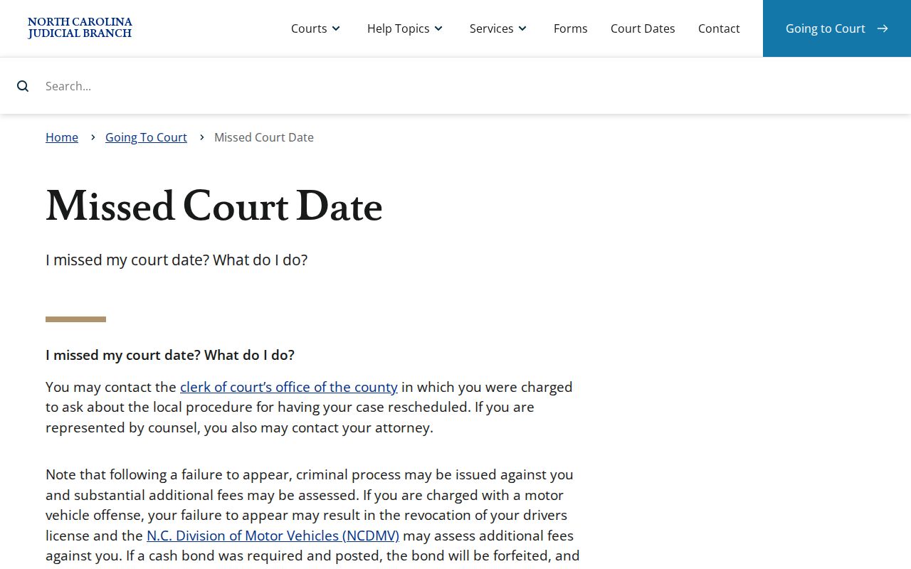 Polk County court dates missed court date resource