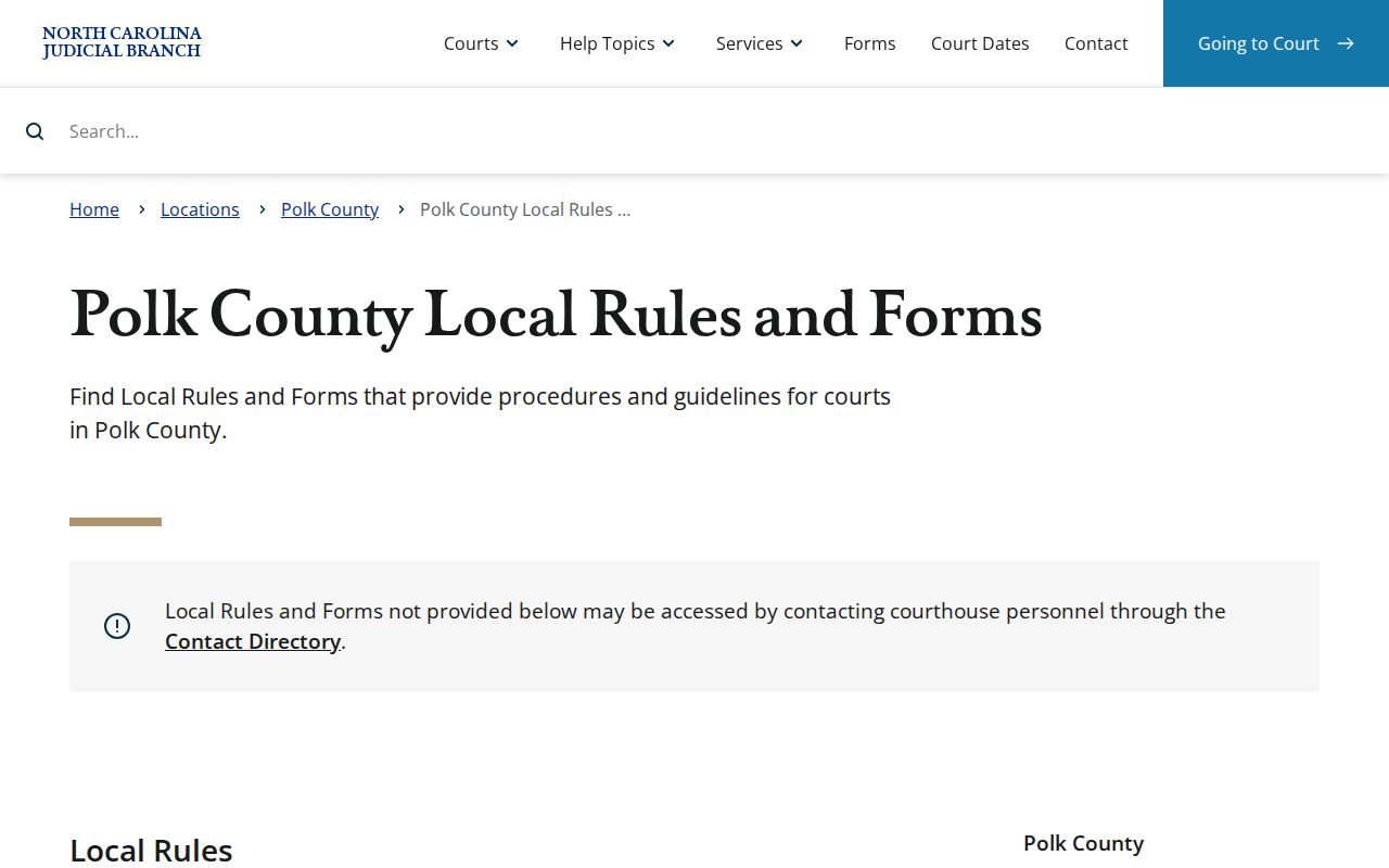 Polk County criminal docket local rules resource