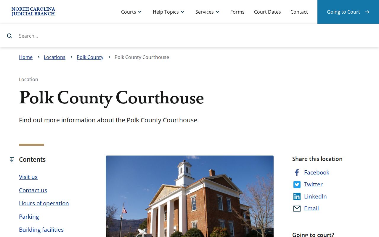 Polk County court docket courthouse at One Courthouse Square