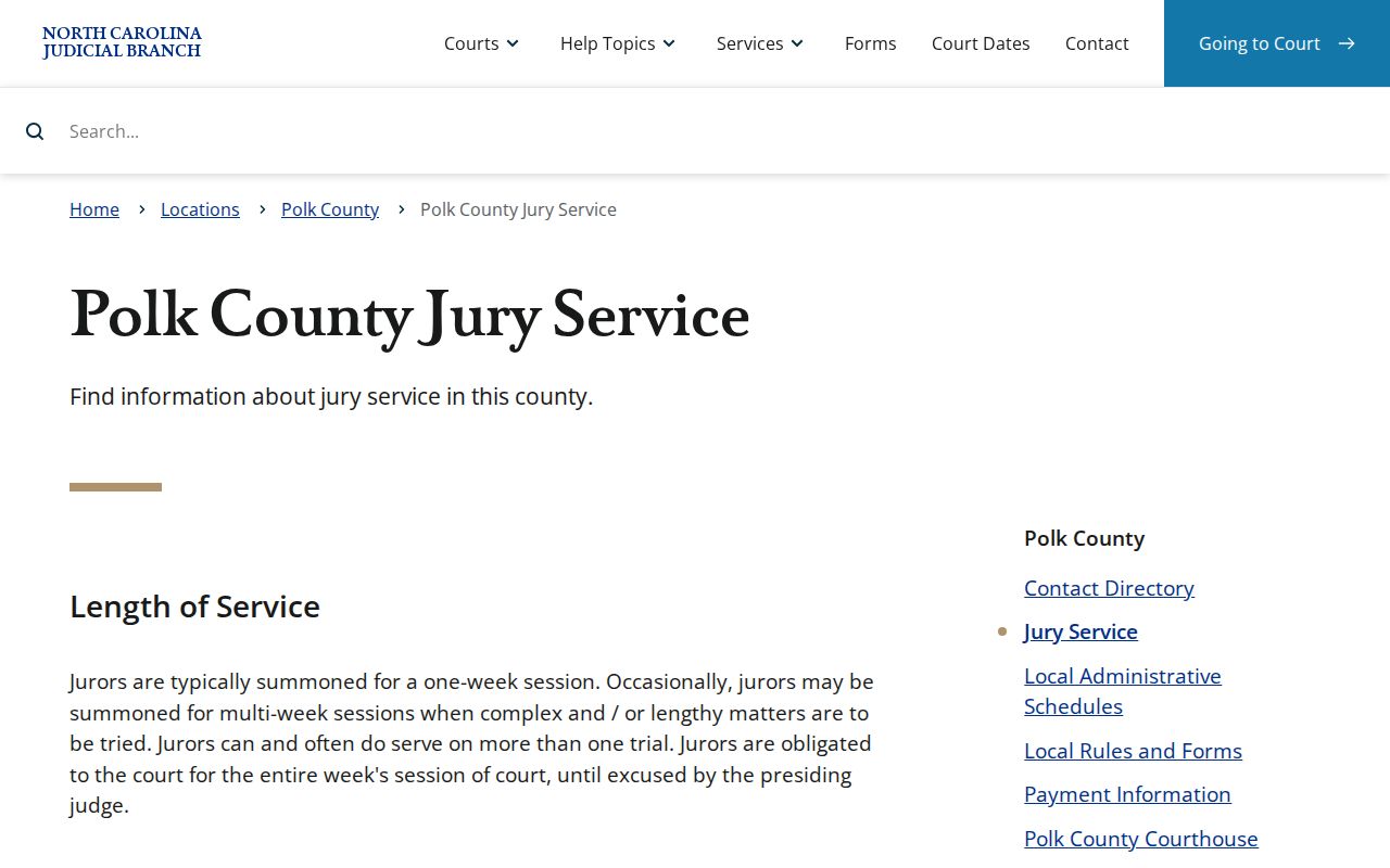 Polk County court docket historic courthouse and jury service information