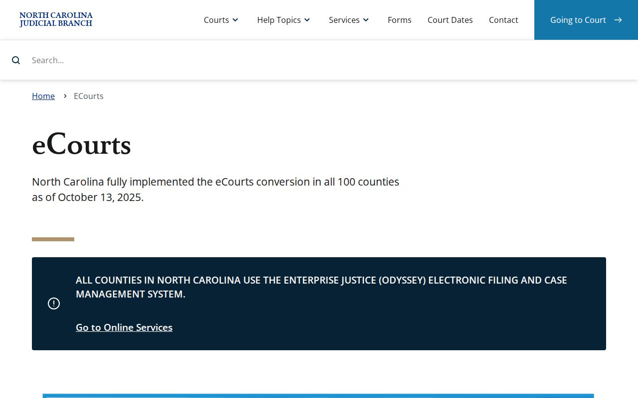 Polk County court docket North Carolina eCourts access